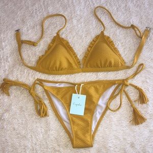Cupshe yellow tassel bikini size M - NWT!